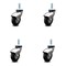 Service Caster 3 Inch Bright Chrome Hooded Neoprene Rubber 3/8 Inch Threaded Stem Casters, 4PK SCC-TS03S310-NPRB-BC-381615-4 - alternate 1